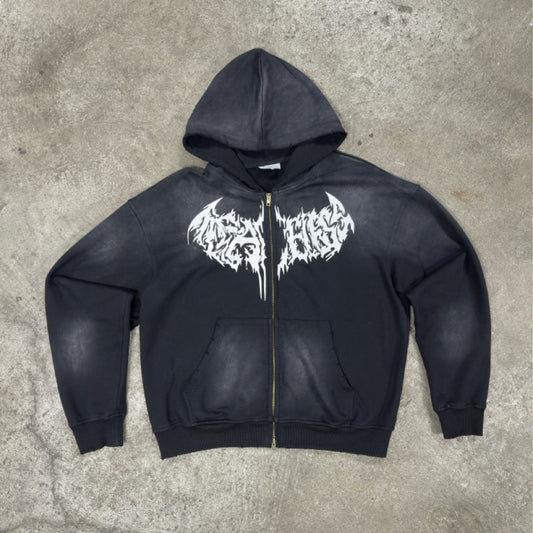 (PRE-ORDER) BLACK ZIP HOODIE